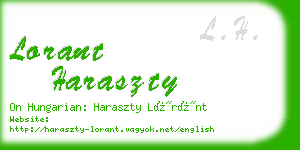 lorant haraszty business card